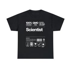 Lab Scientist Ingredients Unisex Cotton T-shirt .: 100% cotton  .: Medium fabric  .: Classic fit .: Tear-away label .: Runs true to size Lab Scientist, Cotton T Shirt, Cotton Tshirt, Lab, T Shirts, T Shirt, Fabric, Clothes