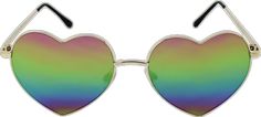 Rainbow Sunglasses With Uv Protection For Summer, Trendy Multicolor Heart-shaped Sunglasses, Trendy Rainbow Sunglasses With Gradient Lenses, Multicolor Heart-shaped Sunglasses With Gradient Lenses, Heart-shaped Multicolor Sunglasses With Gradient Lenses, Multicolor Tinted Sunglasses For Festivals, Multicolor Tinted Festival Sunglasses, Heart Shaped Sunglasses, Heart Sunglasses