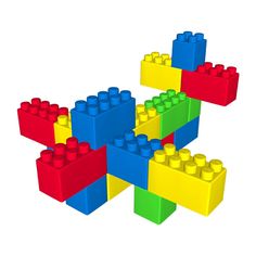 several lego blocks are arranged in the shape of a star with different colors and shapes