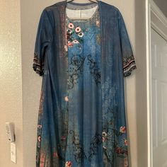 Nwot- Never Been Worn!! This Gorgeous And Unique Dress Is Both Stylish And Comfortable!! Massive Moving Sale- Please Send Best Offer!! Amazon Casual Short Sleeve Midi Dress, Amazon Fitted Short Sleeve Midi Dress, Amazon Fitted Midi Dress With Short Sleeves, Blue Casual Dress From Amazon, Casual Blue Dresses From Amazon, Casual Blue Dress From Amazon, Blue Tunic Midi Dress For Spring, Fitted Maxi Dress By Amazon For Spring, Fitted Spring Maxi Dress By Amazon