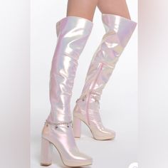 Note: These Have Some Scuffing And Discoloration, Shown In Pics. These Sparkly And Beautiful Fairy Boots Are A One Of A Kind Fashion Statement That Will Have Her Looking Like A Star. The Sparkle And Shine Of The Boots Are Sure To Catch Your Attention. The Sole Allows For A Comfortable Walk And Easy On Off. Ideal For Dressing Up Or Dressing Down, These Boots Are Bound To Become A Fashion Favorite. Make Any Occasion Extra Special With The Sparkle Of This Gorgeous Fairy Couture Pair Of Boots. The Element Of Surprise Is Guaranteed When She Opens Her Presents. Fairy Boots, Holographic Boots, Fairy Couture, Fairy Star, Element Of Surprise, Beautiful Fairy, Pink Fairy, Beautiful Fairies, Dressed Down