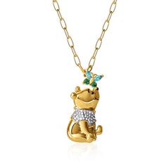 Elevate your accessory collection with the enchanting charm of the Disney Winnie the Pooh Gold-Plated Butterfly and Pooh Pendant. This delightful necklace features:

- Material: Gold-plated
- Gender: Female
- Age Group: Adult
- Color: Gold
- Chain Length: 18 inches with a trendy paper clip design

The pendant beautifully captures the whimsy of Winnie the Pooh paired with a playful butterfly, creating a piece that's both nostalgic and chic. Each detail is crafted with precision, reflecting high-q Pooh Bear Necklace, Green And Blue Butterfly, Disney Pandora Bracelet, Disney Characters Christmas, Pooh Pictures, Disney Pandora, Disney Necklace, Winnie The Pooh Pictures, Cute Winnie The Pooh