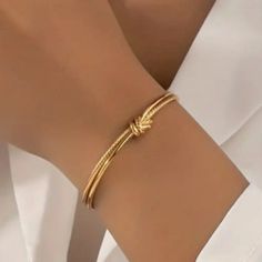 Brand New Women's Gold Knot Cuff Bracelet Real 14k Gold Plated Sterling Silver 7" - The Most Common Women's Size Retail Price $300 Buy With Confidence From A Top Rated Seller With A 99%+ Feedback Rating! A0151 (Id-490) Got Bangles In Gold, Office Wear Bracelet Gold, Daily Gold Bracelet, Indian Gold Bracelet For Women, Bracelet Bangles For Women, Gold Bracelet Bangle For Women, Real Gold Bracelet For Women, Real Gold Jewelry Indian, Kada Bracelet Gold For Women Daily Use