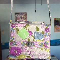 Brand New Vera Bradley Purse. Never Used. Multicolor Floral Print Rectangular Shoulder Bag, Multicolor Floral Print School Bags, Everyday Purple Bag With Floral Print, Purple Floral Print Bag For Everyday Use, Spring Purses, Vera Bradley Purses, Handbag Pattern, Vera Bradley Handbags, Vera Bradley Bags