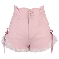 Cute High-waisted Ruffled Bottoms, Summer Cotton Bottoms With Ruffles, Short Cotton Bottoms With Ruffles, Cotton Ruffled Shorts, Summer Cotton Ruffle Shorts, Ruffled Cotton Shorts For Summer, Summer Cotton Shorts With Ruffles, Cute Ruffled Cotton Shorts, Trendy Cotton Ruffle Shorts