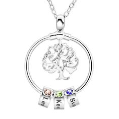 Choose mom style，we will do mom for you Description For a tree to grow and thrive it must have strong roots and the same can be said for a family. This unique necklace decorated with up to 6 names of your choice reminds us of celebrating the forces of nature, it represents the people in our life that boost our emotional and personal growth. ♥ Unique details make our Custom Beads Birthstone Pendant Necklace a perfect choice for mothers! ♥ Beautifully crafted to order, this slim, circular pendant Tree Name, Forces Of Nature, Personalised Family Tree, Picture Necklace, Memorial Pendant, Casual Necklaces, Christmas Gifts For Grandma, Picture Pendant, Family Tree Necklace