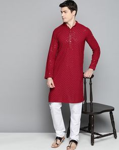 The Handmade Solid Color Indian Handmade Short Shirt or Kurta * Metal : Cotton * Color : Red (Sam As Picture ) *Length : As you Selected  *Shirt Chest is measurement for shirt (not body) As per standard, for best loose fitting 6 inches gap should be there between actual chest size and shirt chest size Size chart is below Men's Sizes Note : Actual Body Chest - Ready Shirt Chest i Add 6" Inches Lose Fitting Fabric Armhole To Armhole. Wash Care : Dry Clean Only Note: - The colors of some picture ma Festive Sherwani With Dabka Work For Puja, Festive Dabka Work Sherwani For Puja, Red Sherwani With Chikankari Embroidery For Puja, Red Chikankari Embroidery Sherwani For Puja, Traditional Red Sherwani With Chikankari Embroidery, Chikankari Embroidered Sherwani For Puja, Red Mirror Work Kurta For Traditional Ceremonies, Transitional Sherwani With Chikankari Embroidery For Puja, Sherwani With Chikankari Embroidery For Puja