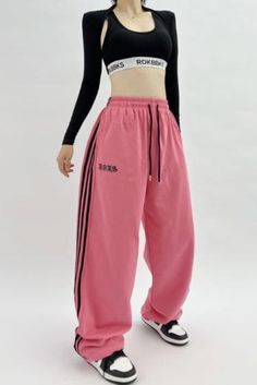 Dance Pants:$39.00 Material: 85% Cotton + 15% Polyester Style: Hip Hop, Dance, Jazz Size: S, M, L, XL Color: Pink Occasion: Leisure, Outdoor, Daily, Vacation Hip Hop Sweatpants, Dance Jazz, Pink Street, Pretty Shoes Sneakers, Dance Pants, Casual Sweatpants, Style Hip Hop, Cozy Loungewear, Fleece Sweatpants