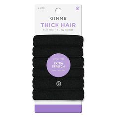 Big hair needs a firm hold. Gimme Beauty’s Extra Stretch Thick Fit Hair Bands are designed to hold even the most voluminous ponies in place with zero dents and none of the tension. Designed with premium microfiber materials that spread tension and retain elasticity, these hair bands are an upgraded version of our standard thick bands and are optimized for 3+ wraparounds. They’re easy to remove without pulling or snagging—just gently tug and they’ll glide right off, no matter your hair length or texture. Hair Supplies, Thick And Fit, Herbal Essences, Hair Breakage, Hair Black, Hair Elastics, Hair Bands, Big Hair