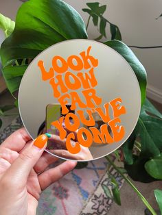 Look How Far You've Come Disc Mirror - PrintedWeird Mini Mirror, Mirror Collection, Message Positif, Table Wall, Unique Mirrors, Custom Mirrors, Cool Mirrors, Mirror Painting, Acrylic Mirror