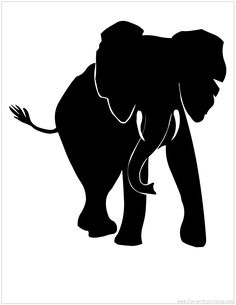 an elephant silhouetted against a white background