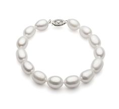 8.5-9.5mm AA Quality Freshwater Cultured Pearl Bracelet in Drop White for Sale | Pearls Only Real Pearl Bracelet, Black Pearl Bracelet, Cultured Pearl Bracelet, White Pearl Bracelet, Freshwater Pearl Bracelet, Real Pearls, Akoya Pearls, Black Pearl, White Pearl