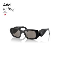 in stock Designer Rectangular Sunglasses With Mirrored Lenses, Designer Black Rectangular Sunglasses, Luxury Black Rectangular Sunglasses, Designer Rectangular Sunglasses With Polarized Lenses, Designer Rectangular Sunglasses With Uv Protection, Fashion Leaders, Female Eyes, Prada Sunglasses, Sunglass Hut