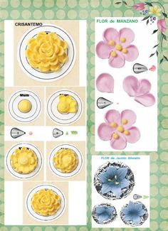 the instructions for how to make cupcakes with fondant flowers