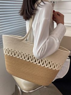 Straw Beach Bag, Bag Business, Straw Tote Bag, Straw Tote, Knitting Kits, Eco Bag, Jute Bags, Bags Tote, Types Of Bag