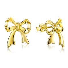 PRICES MAY VARY. 👉HYPOALLERGENIC 925 STERLING SILVER EARRINGS - This gold bow stud earrings is made of solid 925 sterling silver with stamp, it is 100% hypoallergenic for those with sensitive skin and the 3 layered coating of 18k yellow gold ensures that it maintains shine and luster for a very long time. 💎RIBBON EARRINGS - The bow earrings feature a ribbon bow-shaped design that makes you shine in the crowd and show your charm. 💖 GOLD BOW EARRINGS - Crafted with glossy white gold for a stunn Ribbon Earrings, Dinner Plans, Bow Jewelry, Silver Bow, Stud Earrings For Women, Bow Earrings, Earring Crafts, Girls Bows, Ribbon Bow