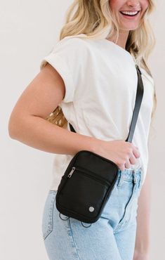 You'll feel empowered to take on whatever the day brings with the Lainey Crossbody as your companion! This multi-wear convertible bag is convenient, cute, and sized to fit everything you need when you're on the go.  The outside of this women's crossbody features two pockets that are ideal for your smaller essentials (think keys, lip gloss, and gum). The Lainey's interior includes an open compartment to slide your phone in and out of with ease, plus 5 built-in card slots, eliminating the need for Salt Gifts, Crossbody Fanny Pack, Travel Crossbody, Unique Greeting Cards, Convertible Bags, Women's Belt, Love To Shop, Modern Chic, Black Hardware