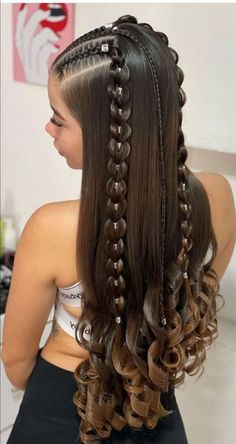 Hairstyle Examples, Cute Hair Ideas, Easy Hairstyles For Thick Hair, Hairstyles For Thick Hair, Hairdos For Curly Hair, Hair Stylist Life, Hairdo For Long Hair, Braids For Long Hair, Easy Hairstyles For Long Hair