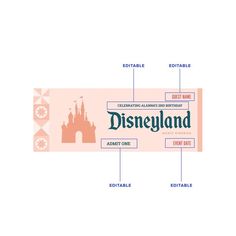 the label for disneyland is labeled in different languages