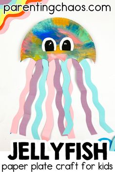 Paper Plate Jellyfish, Summer School Crafts, Jellyfish Pictures, Paper Plate Craft, Sea Activities, Jellyfish Painting, Paper Plate Crafts For Kids