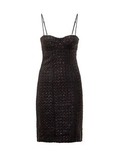 Black short dress. Adjustable straps. Loop workmanship. Zip closure back.Composition: 44% Acrylic, 28% Polyester, 25% Wool, 3% Polyamide Lining:, 97% Viscose, 3% Elastane Boucle Dress, Rotate Birger Christensen, Rick Owens Jacket, Birger Christensen, Black Short Dress, Yoga Wear, Black Midi Dress, Short Dress, Cashmere Sweaters