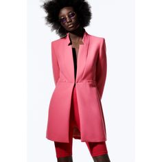 Nwt Zara Inverted Lapel Blazer Beautiful Pink Blazer Jacket. One Hidden Hook Closure, Fully Lined. New With Tags Size Xl B93 Structured Spring Outerwear For Work, Structured Spring Workwear Outerwear, Tailored Long Coat For Spring, Classic Structured Spring Outerwear, Chic Pink Outerwear For Office, Spring Formal Structured Outerwear, Chic Pink Outerwear For Formal Occasions, Chic Pink Outerwear For The Office, Structured Formal Spring Outerwear