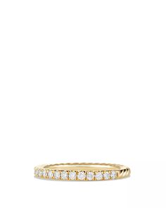 David Yurman - Cable Collectibles Ring with Diamonds in 18K Gold Yellow Gold Eternity Band With Pave Setting, Yellow Gold Eternity Band With Pave Setting For Promise, Yellow Gold Pave Setting Eternity Band For Promise, Timeless Yellow Gold Eternity Band With Pave Setting, Timeless Eternity Band In Yellow Gold With Pave Setting, Yellow Gold Moissanite Half Eternity Stackable Rings, Yellow Gold Diamond Eternity Band Fine Jewelry, Yellow Gold Diamond Half Eternity Stackable Rings, Anniversary Yellow Gold Stackable Rings With Pave Setting