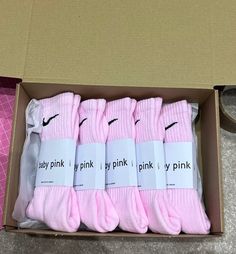 Brand new Nike crew socks hand dyed Size 2-4 5-8 and 8-11 uk sizes. 5 baby pink Nike Crew Socks, Pretty Sneakers, Baby Rosa, Trendy Socks, Preppy Shoes, Cute Nike Outfits, Pretty Shoes Sneakers, Nike Socks, Casual Preppy Outfits