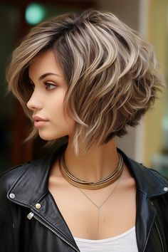 Bob For Round Face Short, Textured Short Haircuts, Feathered Layers, Feathered Bob, Hair Cut Ideas, Κούρεμα Bob, Classic Bob, Vlasové Trendy, Messy Short Hair