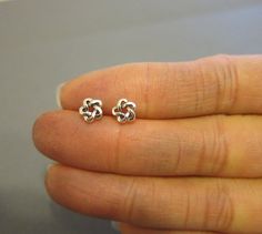 Sterling Silver Celtic Knot Stud Earrings, Knot Earrings, Simple Studs, Sister gift, Boyfriend Girlf Silver Hypoallergenic Earrings For Birthday Gift, Cute Tiny Sterling Silver Earrings, Tiny Cute Sterling Silver Earrings, Cute Silver Earrings For Anniversary, Simple Studs, Earrings Prom, Celtic Knot Earrings, White Opal Earrings, Tiny Necklace