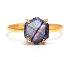 Natural Rainbow Fluorite Hexagon Ring, 14K Gold Statement Jewelry, Dainty Gold Ring, Handmade Ring, Wedding Ring, Birthday Gift, Unique Gift Specifications :- * Material            :       Gold, Gemstone * Stone Name    :        Natural Rainbow Fluorite * Stone Size       :        8X8 mm * Ring Weight     :       1.80 Gm. Approx Extremely Important Notice - We want to see every customer 100% satisfied so that they can continue to do business with us. Shipping Handling Time :     We Take no handl Yellow Gold Octagonal Rings For Gifts, Octagon Yellow Gold Rings For Gift, Yellow Gold Octagon Rings For Gift, Gemstone Octagon Rings As Gift, Octagon Sapphire Ring In Yellow Gold As Gift, Octagon Amethyst Ring With Prong Setting Gift, Hexagon Diamond Cut Rings For Gifts, Hexagon Faceted Rings For Anniversary, Yellow Gold Hexagon Gemstone Ring