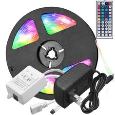 a multicolored led strip light with remote control