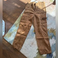 Not Sure About Og Price, Never Worn Brown Mid-rise Utility Pants, Casual Brown High Rise Pants, Brown High Rise Utility Pants, High Rise Brown Cargo Bottoms, High Rise Brown Cotton Cargo Pants, Casual High Rise Brown Cargo Pants, Brown High Rise Casual Cargo Pants, Brown Mid-rise Cargo Pants For Spring, Mid-rise Brown Cargo Pants For Spring