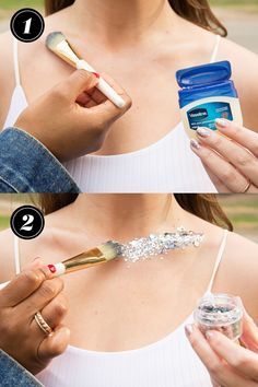 13 Essential Glitter Hacks for Girls Who Are Actually Unicorns Inside - Cosmopolitan.com Hangout Fest, Edc Vegas, Photography Concepts, Halloweenský Makeup, Makeup Skills, Alat Makeup, Festival Glitter, Dance Makeup, Cosplay Inspiration