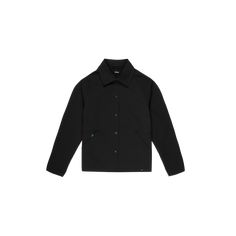 Women's Westerly Coach Jacket - Black Urban Black Outerwear For Everyday, Black Track Jacket For Workwear In Fall, Black Track Jacket For Fall, Black Track Jacket For Work In Fall, Black Track Jacket For Fall Workwear, Fitted Black Outerwear For Everyday Use, Black Long Sleeve Outerwear For Everyday, Modern Black Outerwear For Layering, Coach Jacket Woman