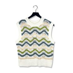 Nwt! Rails Mabel Crochet Stripe Sweater Vest, Size Large Estimated Retail Price $188 - Imported Details - Crew Neck - Sleeveless - Relaxed Fit - Ribbed Cuffs And Hem - Pullover - 60% Cotton, 40% Acrylic Sizing - Size: Large All Measurements Are Taken With Garments Laying Flat Condition - Nwt White Textured Knit Sleeveless Sweater Vest, White Pointelle Knit Sleeveless Sweater Vest, White Sleeveless Knit Top For Winter, White Sleeveless Knit Top For Fall, White Textured Knit Sweater Vest With Crew Neck, White Textured Knit Crew Neck Sweater Vest, White Pointelle Knit Sweater Vest For Spring, White Crew Neck Sweater Vest For Spring, White Crochet Knit Top For Spring