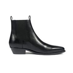 add_blk_res_men_w_1 Pointed Toe Chelsea Boots With Leather Sole For Work, Pointed Toe Chelsea Boots With Stacked Heel, Pointed Toe Chelsea Boots With Leather Sole, Formal Chelsea Boots With Medium Width And High Ankle, Western Style Black Chelsea Boots For Formal Occasions, Workwear Chelsea Boots With Reinforced Heel And Snip Toe, Classic Chelsea Boots With Stacked Heel And Pointed Toe, Western Leather Chelsea Boots With Heel Pull Tab, Western Calf Leather Chelsea Boots