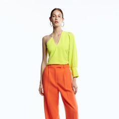 Brand New Lime Green Blouse Never Worn! Chic Summer Office Tops, Sleeveless Blouse For Spring Party, Vibrant Orange Tops For Day Out, Trendy Sleeveless Workwear Blouse, Trendy Sleeveless Blouse For Workwear, Vibrant Summer Blouse For Day Out, Spring Orange Office Tops, Orange Office Top For Spring, Orange Tops For Office In Spring