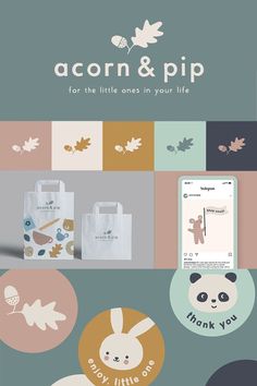 an ad for acorn and pipp, with the words thank you on it