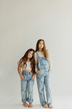 by Locke Photography Sister Photoshoot Outfits, Kids Personality Portraits, White And Jeans Family Pictures, Personality Photoshoot Kids, Personality Portraits Kids, Kids Studio Photoshoot, 3 Siblings Photography Poses, All White Backdrop, Inside Photoshoot