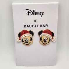 Brand New Disney X Baublebar Mickey Christmas Earrings. Christmas Disneyland, Mickey Christmas, Christmas Earrings, Earrings Color, Creative Ideas, Disneyland, Women Jewelry, Brand New, Disney