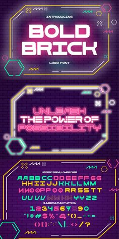 the poster for an event with neon colors