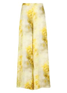 100% Viscose Vacation Accessories, Palazzo Trousers, Satin Trousers, Yellow Satin, Suit Shoes, Tunic Sweatshirt, Italian Outfits, Lace Up Ankle Boots, Cardigan Coat