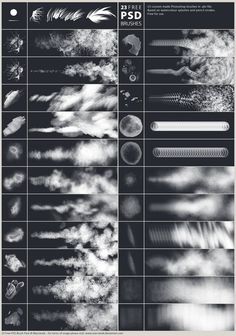 an image of clouds that are in the sky with different shapes and sizes on them