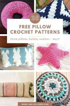 crochet pillow patterns with text overlay that reads, free pillow crochet patterns