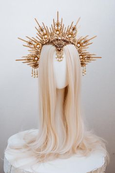 Fantasy Crown, Boho Crown, Butterfly Crown, Goddess Crown, Headpiece Diy, Fairy Crown, Halo Crown, Halo Headband, Mode Turban