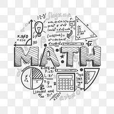 the word math surrounded by doodles and numbers