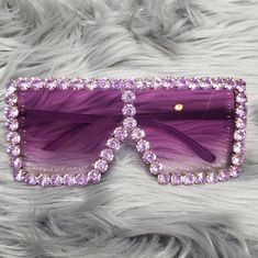 Stunning Purple Square Framed Stoned Sunglasses Purple Square, Pretty Shoes Sneakers, Pretty Shoes, Colored Sunglasses, Sunglass Frames, Square Frames, Color Purple, Sunglasses Accessories, Eye Candy