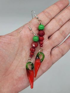 These chile inspired earrings remind me of New Mexico.  New Mexicans love our Chile and now you can wear your favorite food!  Answer the state question of red or green? New Mexican, New Mexico, Jewelry Earrings Dangle, Dangle Drop Earrings, Dangle Earrings, Jewelry Earrings, Drop Earrings, Green, Red