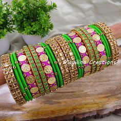 Mayilina Creations provides a perfect bangle with finest finishing, that makes your complete attire unique. Mayilina Creation is your one stop destination for a handmade silk thread bangles for all occasions. We do have perfect return gift bangles for Wedding, Baby Shower, Housewarming, Birthday etc.  You can customize your order (any alterations in colour or number of bangles), please contact seller to satisfy your requirements. Product colour may slightly vary due to photographic lighting sources or your monitor settings. *Material  Plastic/ Metal base bangles, wrapped with fine silk thread and embellished with kundans.  *Use and Purpose Silk thread bangles for wedding functions.  *Dimension Indian Bangle Size (inner diameter in cms) 2.2 - 5.4 cm 2.4 - 5.7 cm 2.6 - 6 cm 2.8 - 6.3 cm *Shi Festive Pink Bracelet With Gota Work, Festive Pink Bracelets With Gota Work, Silk Thread Bangle With Dori Work For Festivals, Pink Cutdana Bracelets For Festivals, Pink Cutdana Bangle For Diwali, Festive Pink Bangle With Gota Work, Festive Pink Cutdana Bracelets, Festive Pink Cutdana Bangle, Pink Bangle With Gota Work For Diwali